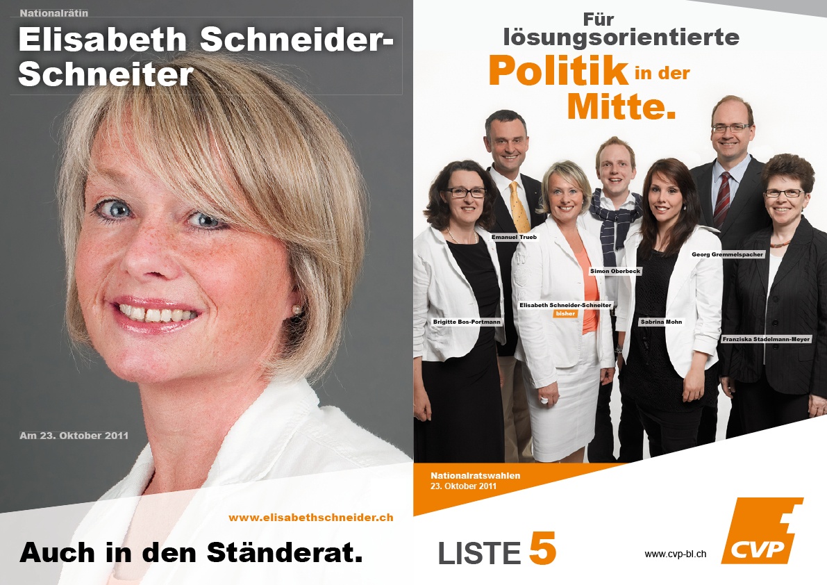 Flyer Nationalratswahlen Elisabeth Schneider-Schneiter